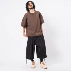 [MERELY MADE] MERELY WIDE ROUND NECKLINE T-SHIRT _ WOOD BROWN