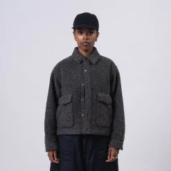[NANAMICA] WINDSTOPPER SLIVER KNIT JACKET _ HEATHER GREY