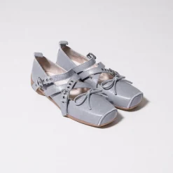 [OPEN YY] CROSS BUCKLE BALLET FLATS _ BLUE
