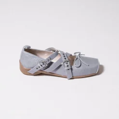 [OPEN YY] CROSS BUCKLE BALLET FLATS _ BLUE