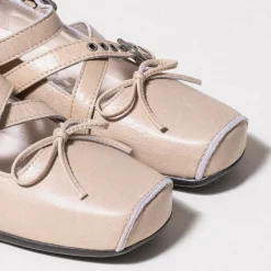 [OPEN YY] CROSS BUCKLE BALLET FLATS _ BEIGE