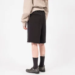 [OPEN YY] JEAN EFFECT JERSEY SHORTS _ BLACK