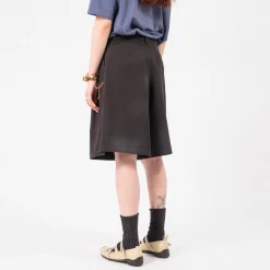 [OPEN YY] JEAN EFFECT JERSEY SHORTS _ BLACK