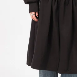 [OPEN YY] JERSEY SHIRRING HOODIE JACKET _ BLACK