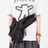 [OPEN YY] PLEATS LAYERED POUCH BELT _ BLACK