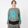 [PAM] KUU CREW NECK KNIT _ GREEN/BLUE