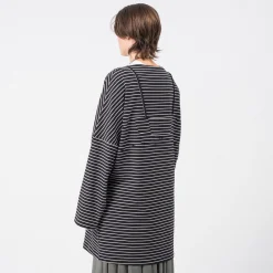 [PAM] MOON MAIDEN STRIPE DRESS _ BLACK/WHITE