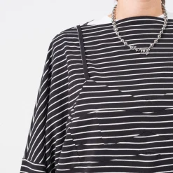 [PAM] MOON MAIDEN STRIPE DRESS _ BLACK/WHITE