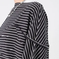 [PAM] MOON MAIDEN STRIPE DRESS _ BLACK/WHITE