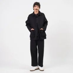 [PORTER CLASSIC] CLASSIC DENIM MIL-SHIRT JACKET _ BLACK