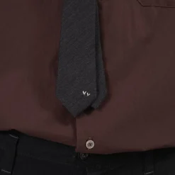 [PORTER CLASSIC] CLASSIC SILK WOOL TIE H/W HEART CUSTOM _ CHARCOAL GRE