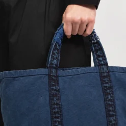 [PORTER CLASSIC] VINTAGE TRAVELER TOTE BAG CANVAS _ BLUE
