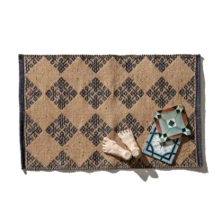 [PUEBCO] TILE PATTERNED JUTE MAT _ MYKONOS