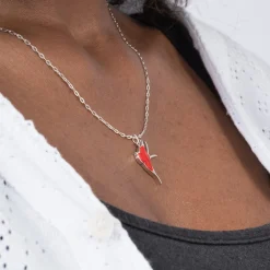 [RHODOLIRION] PS1163 SWALLOW PENDANT_ RED