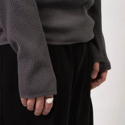[ROA] THERMAL WAFFLE HOODIE _ ASPHALT