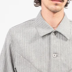 [SAGE NATION] DENIM JIJI JACKET _ GREY HERRINGBONE