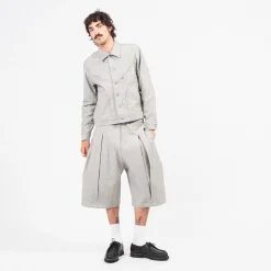 [SAGE NATION] DENIM JIJI JACKET _ GREY HERRINGBONE