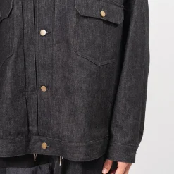 [SILLAGE] TRUCKER JACKET _ BLACK DENIM ONE WASH