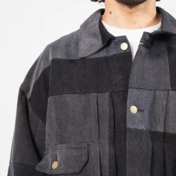 [SILLAGE] TRUCKER JACKET BLACK DENIM _ FOUR