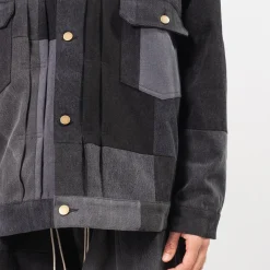 [SILLAGE] TRUCKER JACKET BLACK DENIM _ FOUR