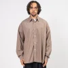 [SILLAGE] WIDE SHIRT DEAD STOCK _ BROWN STRIPE