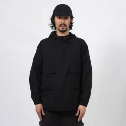 [SNOW PEAK] HYBRID WOOL HOODIE _ BLACK