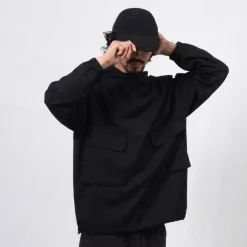 [SNOW PEAK] HYBRID WOOL HOODIE _ BLACK