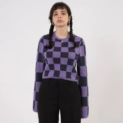 [STOCKHOLM (SURFBOARD) CLUB] W2000106 YOKO TOP _ PURPLE CHECK