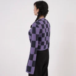 [STOCKHOLM (SURFBOARD) CLUB] W2000106 YOKO TOP _ PURPLE CHECK