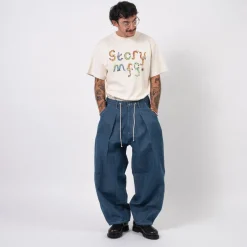 [STORY MFG] LUSH PANTS _ INDIGO DENIM WONKY-WEAR