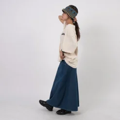 [STORY MFG] TWISTY SKIRT _ INDIGO DENIM WONKY-WEAR