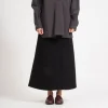 [STUDIO NICHOLSON WOMEN] BARINGO A LINE DENIM SKIRT _ BLACK