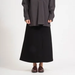 [STUDIO NICHOLSON WOMEN] BARINGO A LINE DENIM SKIRT _ BLACK