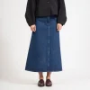 [STUDIO NICHOLSON WOMEN] BARINGO A LINE DENIM SKIRT _ INDIGO WASH