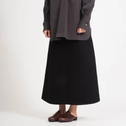 [STUDIO NICHOLSON WOMEN] BARINGO A LINE DENIM SKIRT _ BLACK