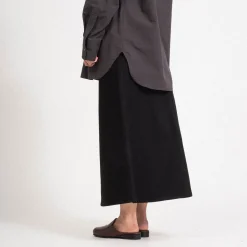 [STUDIO NICHOLSON WOMEN] BARINGO A LINE DENIM SKIRT _ BLACK