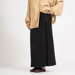 [STUDIO NICHOLSON WOMEN] JAYA ASYMMETRIC DRAPE SKIRT _ BLACK