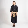 [STUDIO NICHOLSON WOMEN] SABO HALF PLACKET SHIRT DRESS _ DARKEST NAVY
