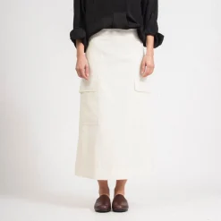 [STUDIO NICHOLSON WOMEN] TYRELL TAILORED PATCH POCKET SKIRT _ PARCHMEN