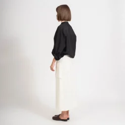[STUDIO NICHOLSON WOMEN] TYRELL TAILORED PATCH POCKET SKIRT _ PARCHMEN