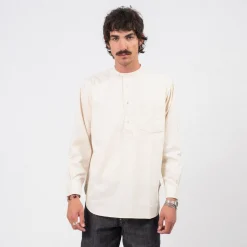 [T.T] LOT.105 BAND COLLAR SHIRT P/O _ IVORY
