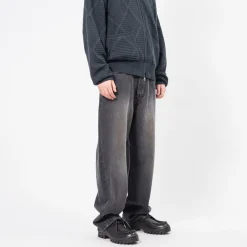 [UNAFFECTED] CURVED WIDE DENIM _ BLACK