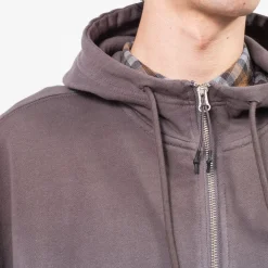 [UNAFFECTED] DYED 4P HOODIE ZIP-UP _ CHARCOAL
