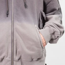 [UNAFFECTED] DYED 4P HOODIE ZIP-UP _ CHARCOAL