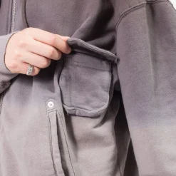 [UNAFFECTED] DYED 4P HOODIE ZIP-UP _ CHARCOAL