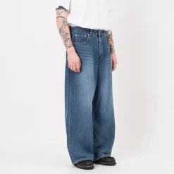 [YOUTH] EXTRA WIDE DENIM PANTS _ MEDIUM BLUE