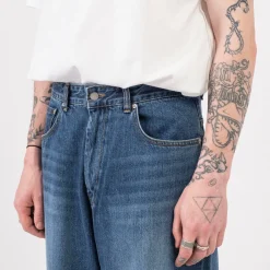 [YOUTH] EXTRA WIDE DENIM PANTS _ MEDIUM BLUE